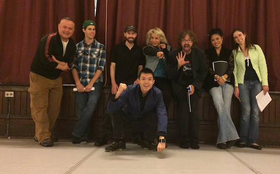 Singer/songwriter Billy Webster (third from right, with long hair and hand raised) is pictured with some of the “Bold Enough to Say” cast members. Photo courtesy of Billy Webster