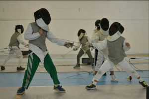 Young athletes at Brooklyn Fencing Center.