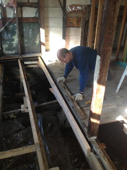 The Build It Back program is back on track, city officials said. The photo shows work being done at the Gerritsen Beach home of Lauren and Francis Slavin. Photo courtesy of Lauren Slavin