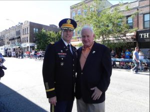 Col. Joseph Davidson (left), pictured with state Sen. Marty Golden, enjoyed the Ragamuffin Parade last month in Bay Ridge. He will get the chance to lead a parade when he serves as grand marshal of the 22nd Annual Bay Ridge Saint Patrick’s Parade on March 22.