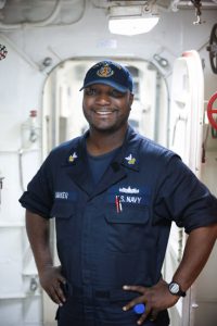 Petty Officer 1st Class Miguel Barker is serving aboard the USS John S. McCain in Japan.