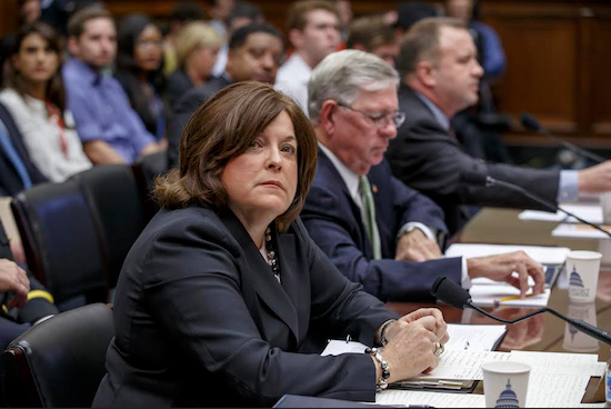 From left, Secret Service Director Julia Pierson, Ralph Basham, a former Secret Service director, and Todd M. Keil, far right, a senior advisor with a private security firm, appear before the House Oversight Committee on Tuesday as it examines details surrounding a security breach at the White House.