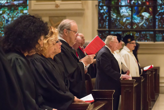 Members of the judiciary community participate in the Red Mass.