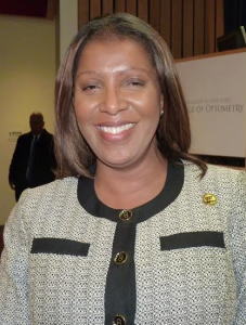 Letitia James spoke at a rally to eliminate the substandard wages. Eagle file photo