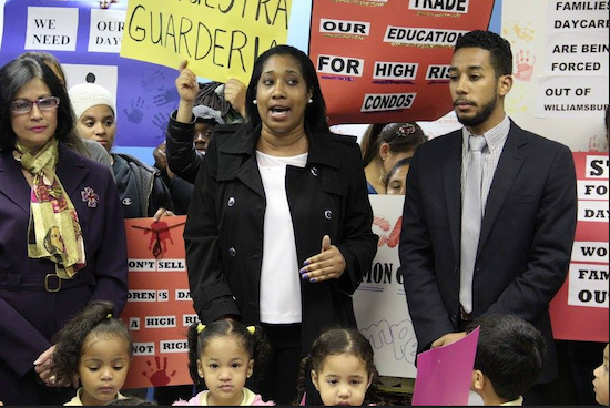 Advocates rally to save a Bushwick early learning center. Photo courtesy of Los Sures