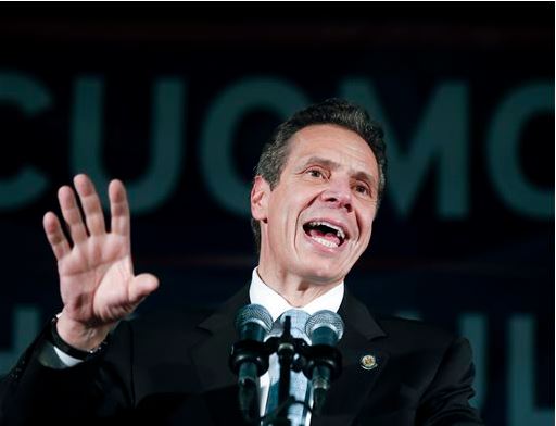 Andrew Cuomo speaks at a Monday rally. AP photo
