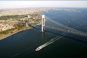 A Bay Ridge party to celebrate the 50th Anniversary of the Verrazano-Narrows Bridge is also doubling as a call to action for the MTA to install a bike-pedestrian path on the span. Eagle file photo by Mario Belluomo