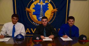 Xaverian High School seniors Anthony Scotti, Rob Amatoand Nick Meola (left to right) will be playing baseball in college playing next year. Photo courtesy of Brendan Moloney Photography