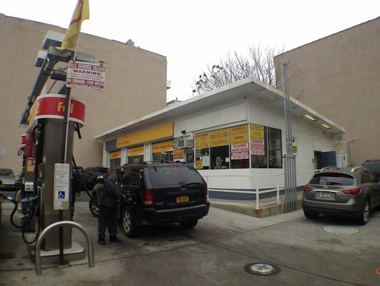 Get a good look at the Shell station at 112 Atlantic Ave. The Landmarks Preservation Commission approved a plan to replace it with an apartment building. Eagle photos by Lore Croghan