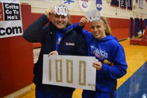 Sarah Benedetti became the 13th member of the women’s basketball program at St. Francis College to score 1,000 career points on Wednesday during a disappointing 63-61 loss to Vermont. Eagle photo by Rob Abruzzese