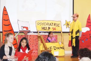 A highlight of the brunch took place when students performed their own version of “A Charlie Brown Holiday.” Photo courtesy Adelphi Academy of Brooklyn