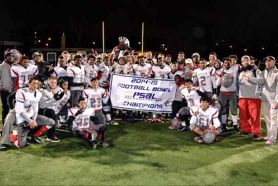 The FDR Cougars won the school’s first ever PSAL Bowl Conference title, beating MSIT 22-14 at Lincoln High School on Saturday. Eagle photo by Rob Abruzzese