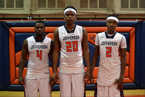 Jefferson has been to and lost the last three PSAL finals, but this year could be the year with the big three of (shown from left) Jaquan McKennon, Davere Creighton and Shamorie Ponds leading the way. First, head coach Bud Pollard wants them to prove that they are mean enough to win it all. Eagle photos by Rob Abruzzese