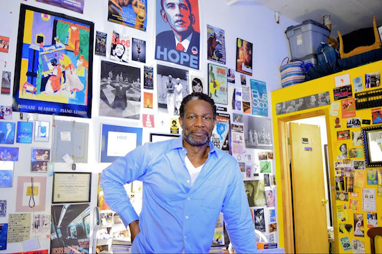 Meet John Douglas Thompson, star of Polonsky Shakespeare Center's “Tamburlaine,” shown at home in his Bed-Stuy loft. His Obie Award is hanging over his right shoulder. Eagle photos by Rob Abruzzese