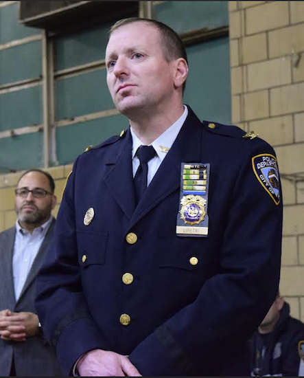 Inspector Michael Lipetri discussed body cameras during the 75th Precinct Community Council meeting on Wednesday, noting that many of his officers have volunteered to take part in the pilot program. Eagle photo by Rob Abruzzese
