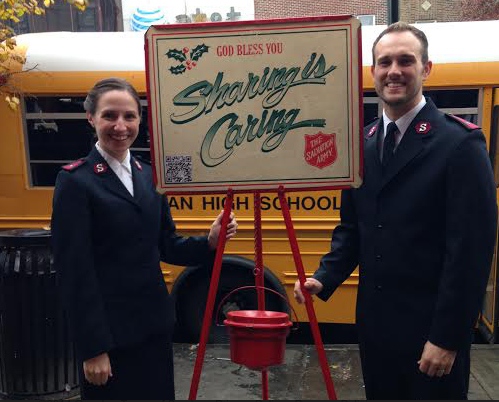 Lieutenants Kathleen and Joel Ashcraft, corps officers of The Salvation Army in Bay Ridge, are hoping to see an increase in donations to the sidewalk red kettles. Photo courtesy Joel Ashcraft