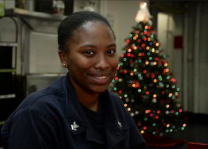 Brooklyn’s own Shrese Davis, who has been in the U.S. Navy for nine years, is currently serving aboard an assault ship. Photo courtesy U.S. Navy