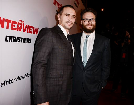 Actors Seth Rogen, right, and James Franco attend the premiere of the Sony Pictures' film "The Interview" in Los Angeles in December. Sony Pictures Entertainment announced Tuesday a limited theatrical release of the film beginning Thursday, putting back into the theaters the comedy that prompted an international incident with North Korea. Photo by Dan Steinberg/Invision/AP, File
