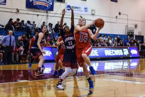 Sarah Benedetti led St. Francis with 20 points in a losing effort against Robert Morris on Saturday. Photo by Rob Abruzzese.