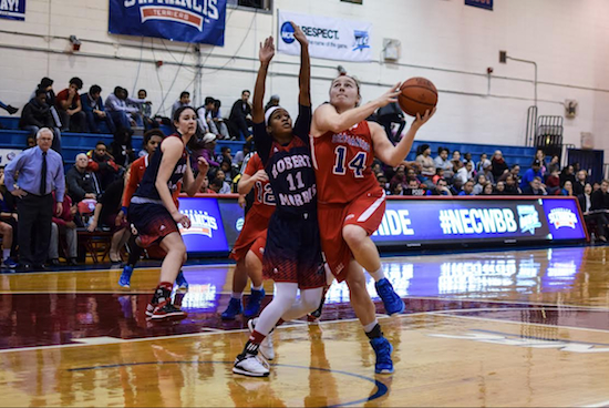 Sarah Benedetti led St. Francis with 20 points in a losing effort against Robert Morris on Saturday. Photo by Rob Abruzzese.