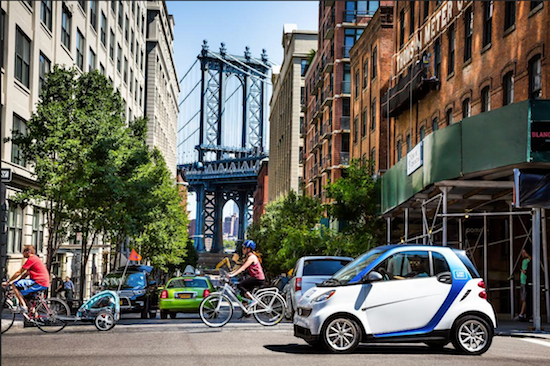 Daimler’s Car2go car-sharing program opened in Brooklyn in October. Photo: Aaron Rogosin Photography