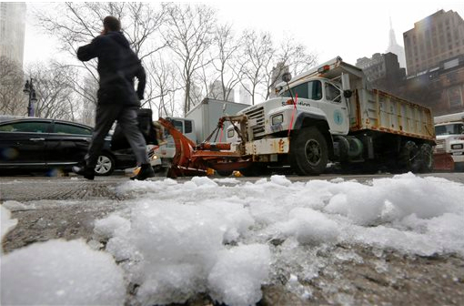 New York City is preparing for Monday's anticipated blizzard. AP Photo/Richard Drew