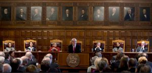 Chief Judge Jonathan Lippman delivers his State of the Judiciary address at the Court of Appeals on Tuesday in Albany. Seated behind Lippman are Associate Judges Leslie Stein, Jenny Rivera, Susan Phillips Read,Eugene Pigott Jr., Sheila Abdus-Salaam and Eugene Fahey. AP Photo/Mike Groll