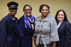 Hon. Betty J. Williams, Hon. Harriet Thompson, Hon. Kathy J. King and Hon. Joanne D. Quinones were installed as officers and directors of the National Association of Women Judges’ New York chapter. Photos by Rob Abruzzese.