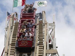 Just in time for spring, Coney Island officially reopens with pomp and ceremony this Sunday. Shown: Thrills and chills on the famous Cyclone at Coney’s Luna Park.  AP photo