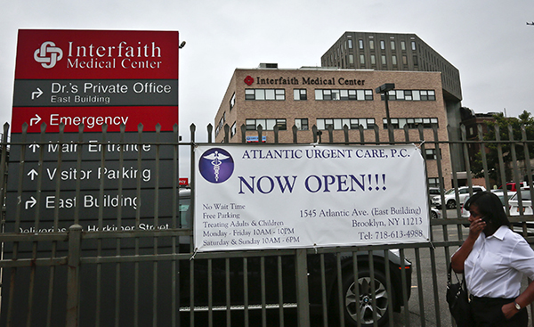 Interfaith Medical Center is one of the four Brooklyn hospitals depending on the restoration of money for safety-net hospitals. AP photo