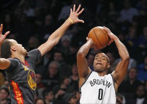Jarrett Jack sent Nets fans home happy Monday night after drilling a game-winning jumper against the league-leading Warriors at Downtown’s Barclays Center. AP photo