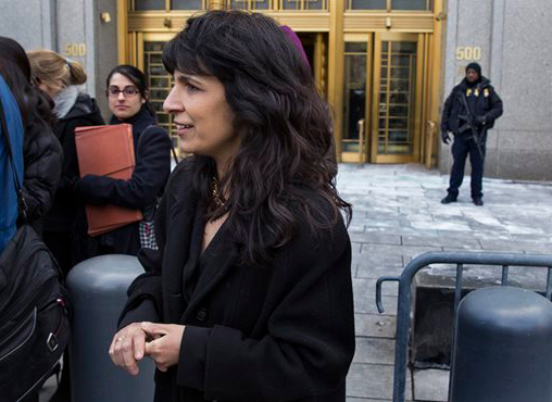Nitsana Darshan-Leitner, with the Shurat HaDin Israel Law Center and representing those affected by attacks in Israel in the early 2000s, walks from a federal courthouse in New York on Feb. 23 after the conclusion of the case. A U.S. jury on Monday found the Palestine Liberation Organization and the Palestinian Authority liable in the attacks, with jurors awarding the victims $218.5 million in damages in damages at a civil trial. AP Photo/Craig Ruttle
