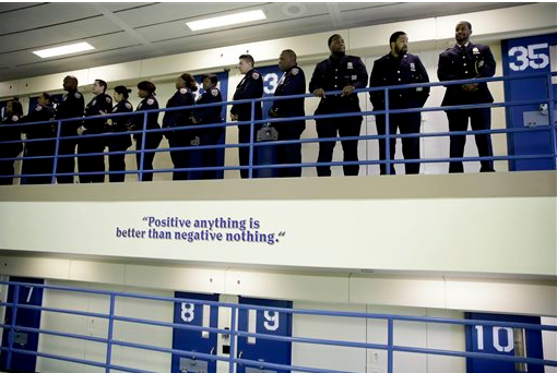 Corrections Officers at Rikers Island. AP Photo/Seth Wenig