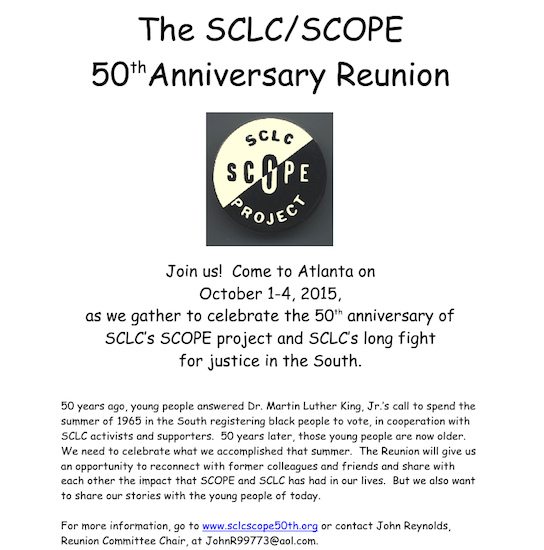 Flyer courtesy of SCLC SCOPE