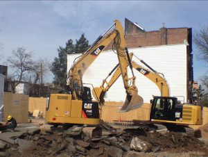 Dueling Bulldozers? Seen at 236 17th St. Eagle photos by Lore Croghan