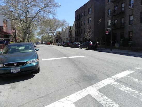 Marine Avenue in Bay Ridge would have a bicycle lane if a proposal by Community Board 10 is adopted by the city’s Department of Transportation. Eagle photo by Paula Katinas