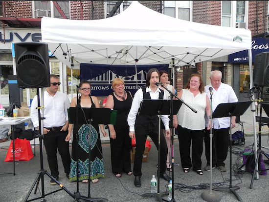 Members of Narrows Community Theater entertained the crowds at Summer Stroll with a medley of Broadway show tunes. Eagle file photo by Paula Katinas