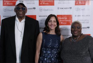 Gala honorees (left to right): NEA Jazz Master Randy Weston, Director of Music Therapy Program Toby Williams and My Time Inc. founder Lucina Clark. Photo by Leonard Yakir