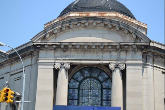 The inscription on the cupola of Congregation Beth Elohim reads, “Mine house shall be an house of prayer for all people.” The verse is from Isaiah 56:7. Congregation Beth Elohim will host some of the Israel Independence week events. Eagle Photo by Josh Ross