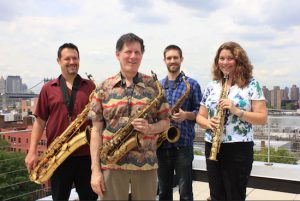 The Broken Reed Saxophone Quartet is headlining the ‘Crime Jazz” show on April 25. Photo courtesy Art on the Corner