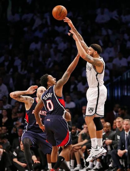 Deron Williams shot the lights out at the Barclays Center on Monday night in his finest moment as a Brooklyn Net, helping to forge a 2-2 tie with Atlanta in the teams’ ongoing best-of-7 first-round playoff series. AP photo