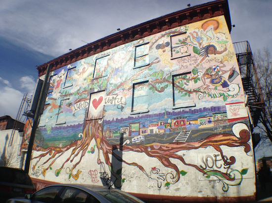 Will the new owner of the Eagle Provisions building leave this eye-catching mural intact? Eagle photos by Lore Croghan