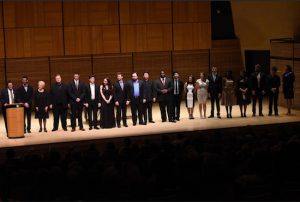 Host Brian Kellow, Pianists Jonathan C. Kelly and Arlene Shrut and vocal competition winners. Photos by Don Pollard