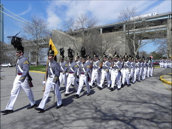 West Point cadets march through the U.S. Army Garrison at Fort Hamilton. Eagle photos by Paula Katinas
