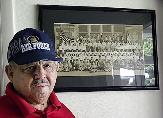 Fred Serrano with his Nathan Hale High School class picture.  Photo by Palmer Hasty