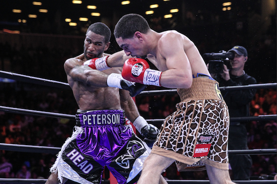 Unbeaten Danny Garcia improved to 4-0 at Downtown’s Barclays Center with a majority decision over Lamont Peterson last Saturday night. Photo courtesy of Lucas Noonan/Premier Boxing Champions
