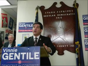 Councilmember Vincent Gentile is getting no help from Democrats in Washington D.C. in his race for congress. Eagle photo by Paula Katinas