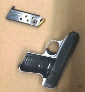 TSA officers detected this handgun tucked in a shoebox belonging to a Brooklyn man at JFK Airport on Friday. Photo courtesy of TSA