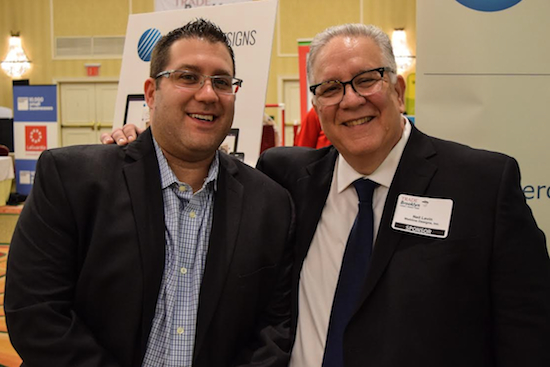 Jonathan Levin of Cardinal Trade Group, who helped to produce Trade Brooklyn, with his father, Neil Levin, said Trade Brooklyn is larger than ever with more than 150 exhibitors and 18 seminars to help small and medium business owners. Eagle photos by Rob Abruzzese
