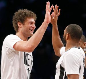 Reigning Eastern Conference Player of the Week Brook Lopez continued to drive the Nets toward the playoffs with another great all-around performance Tuesday night in Downtown Brooklyn. AP photo